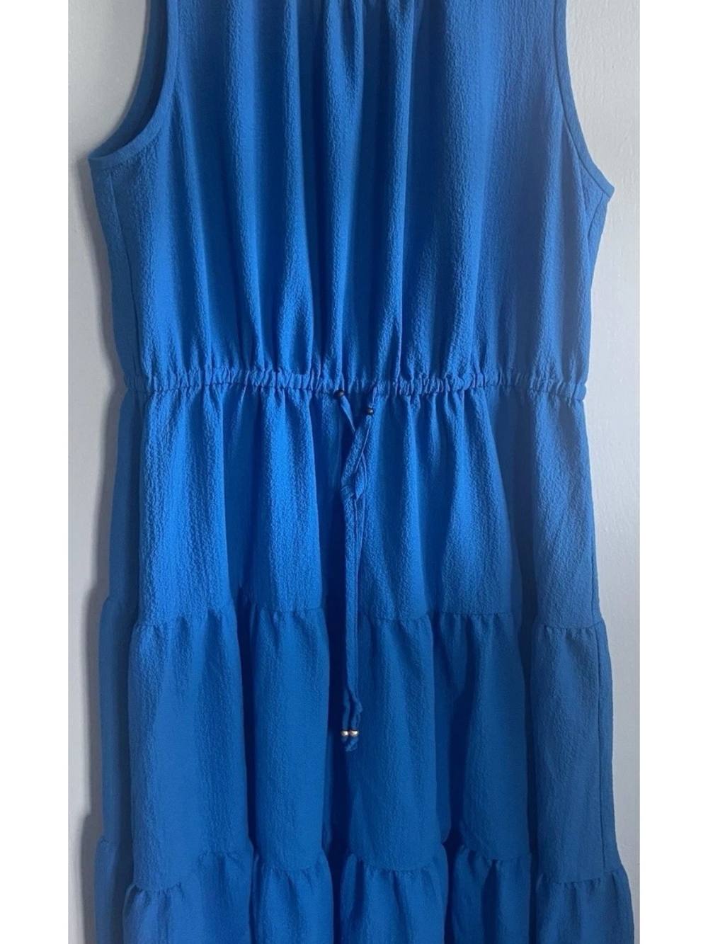 Calvin Klein Bright Blue Sleeveless Textured Dress